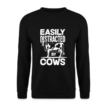 Drôle de vache vache cadeau - Sweat-shirt Unisexe - noir - Devant - Alina (178cm) & Michal (187cm)