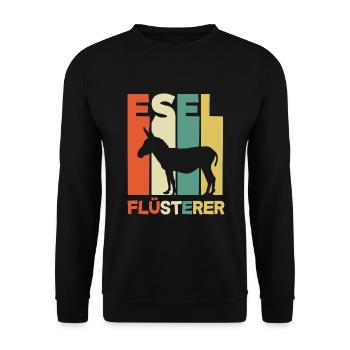 Esel Flüsterer Lustiges Esel Geschenk - Unisex Pullover - Schwarz - Vorne - Alina (178cm) & Michal (187cm)