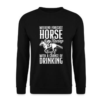 Horse racing - Unisex Sweatshirt - black - Front - Alina (178cm) & Michal (187cm)