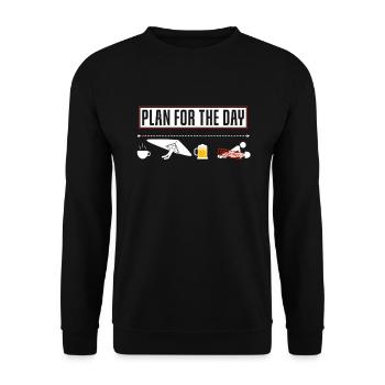 Fun plan for the day paragliding - Unisex Sweatshirt - black - Front - Alina (178cm) & Michal (187cm)