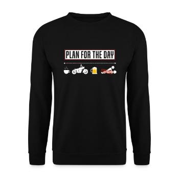 Plan amusant pour la moto de jour - Sweat-shirt Unisexe - noir - Devant - Alina (178cm) & Michal (187cm)