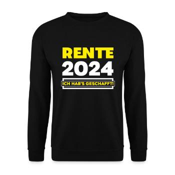 Rentner Rente 2024 Ruhestand Pensionierung Kollege - Unisex Pullover - Schwarz - Vorne - Alina (178cm) & Michal (187cm)