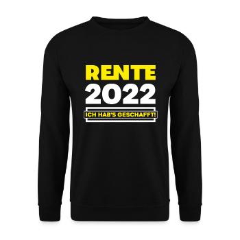 Rentner Rente 2022 Ruhestand Pensionierung Kollege - Unisex Pullover - Schwarz - Vorne - Alina (178cm) & Michal (187cm)