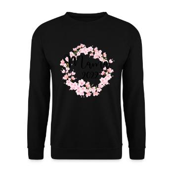 Mama 2022 Schwanger Schwangerschaft Mom To Be - Unisex Pullover - Schwarz - Vorne - Alina (178cm) & Michal (187cm)