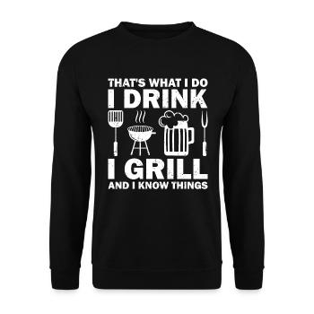 Grill Grill Summer Barbecue Beer Dicton - Sweat-shirt Unisexe - noir - Devant - Alina (178cm) & Michal (187cm)