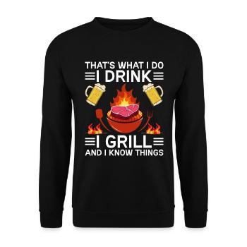 Grill Grill Summer Barbecue Beer Dicton - Sweat-shirt Unisexe - noir - Devant - Alina (178cm) & Michal (187cm)