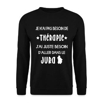 Pas de Thérapie souvenir du Jura - Sweat-shirt Unisexe - noir - Devant - Alina (178cm) & Michal (187cm)
