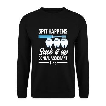 Dentist Dental Assistant Dental Assistant Gift - Unisex Sweatshirt - black - Front - Alina (178cm) & Michal (187cm)