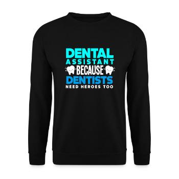 Dentist Dental Assistant Dental Assistant Gift - Unisex Sweatshirt - black - Front - Alina (178cm) & Michal (187cm)