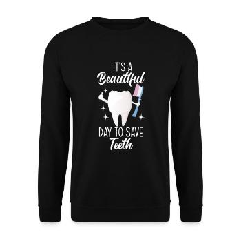 Dentist Dental Assistant Dental Assistant Gift - Unisex Sweatshirt - black - Front - Alina (178cm) & Michal (187cm)