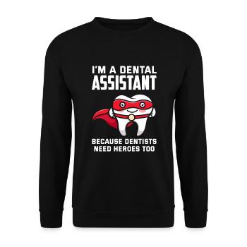 Dentist Dental Assistant Dental Assistant Gift - Unisex Sweatshirt - black - Front - Alina (178cm) & Michal (187cm)
