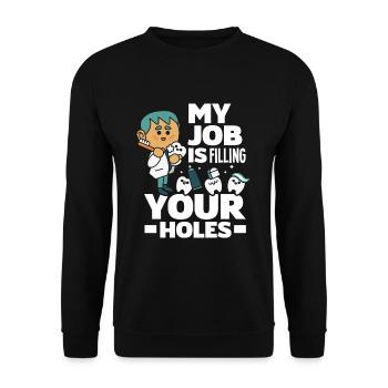 Dentist Dental Assistant Dental Assistant Gift - Unisex Sweatshirt - black - Front - Alina (178cm) & Michal (187cm)