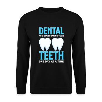 Dentist Dental Assistant Dental Assistant Gift - Unisex Sweatshirt - black - Front - Alina (178cm) & Michal (187cm)
