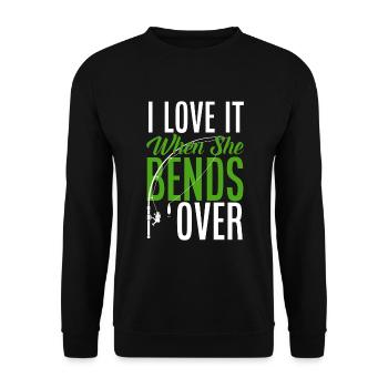 Lustiges Angeln Angler Fischer Geschenk - Unisex Pullover - Schwarz - Vorne - Alina (178cm) & Michal (187cm)