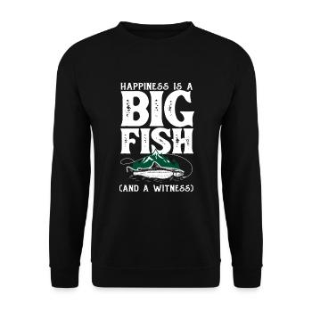 Fun Fishing Angler Fisherman Gift - Unisex Sweatshirt - black - Front - Alina (178cm) & Michal (187cm)