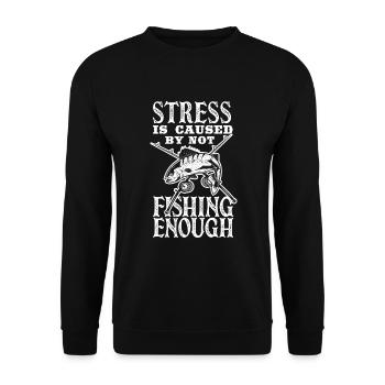 Fun Fishing Angler Fisherman Gift - Unisex Sweatshirt - black - Front - Alina (178cm) & Michal (187cm)