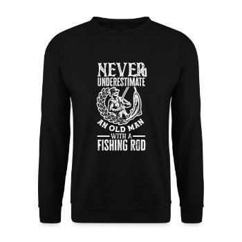 Fun Fishing Angler Fisherman Gift - Unisex Sweatshirt - black - Front - Alina (178cm) & Michal (187cm)
