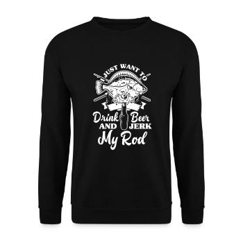 Fun Fishing Angler Fisherman Gift - Unisex Sweatshirt - black - Front - Alina (178cm) & Michal (187cm)
