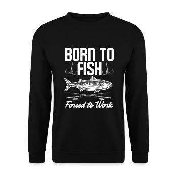 Fun Fishing Angler Fisherman Gift - Unisex Sweatshirt - black - Front - Alina (178cm) & Michal (187cm)