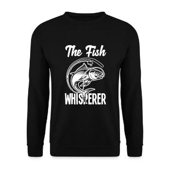Fun Fishing Angler Fisherman Gift - Unisex Sweatshirt - black - Front - Alina (178cm) & Michal (187cm)