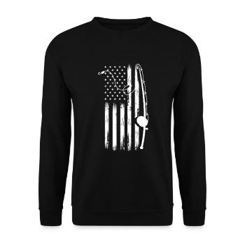 Fun Fishing Angler Fisherman Gift - Unisex Sweatshirt - black - Front - Alina (178cm) & Michal (187cm)