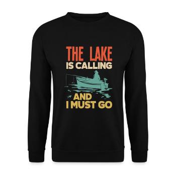 Fun Fishing Angler Fisherman Gift - Unisex Sweatshirt - black - Front - Alina (178cm) & Michal (187cm)