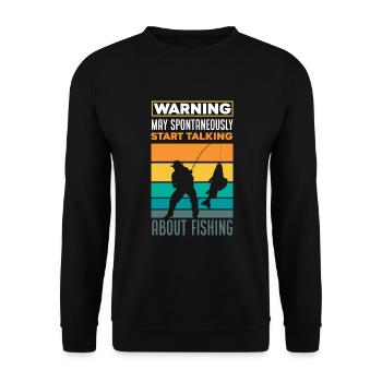 Fun Fishing Angler Fisherman Gift - Unisex Sweatshirt - black - Front - Alina (178cm) & Michal (187cm)