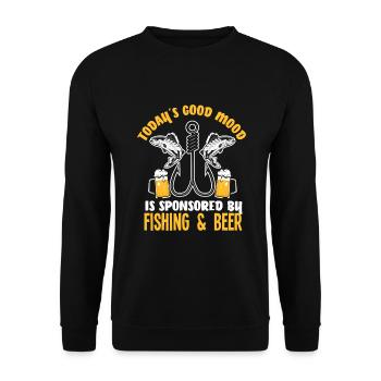 Lustiges Angeln Angler Fischer Geschenk - Unisex Pullover - Schwarz - Vorne - Alina (178cm) & Michal (187cm)