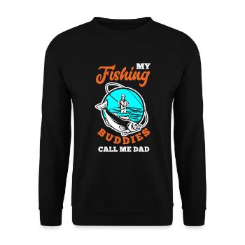 Fun Fishing Angler Fisherman Gift - Unisex Sweatshirt - black - Front - Alina (178cm) & Michal (187cm)