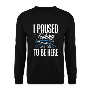 Fun Fishing Angler Fisherman Gift - Unisex Sweatshirt - black - Front - Alina (178cm) & Michal (187cm)