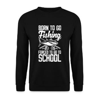 Fun Fishing Angler Fisherman Gift - Unisex Sweatshirt - black - Front - Alina (178cm) & Michal (187cm)