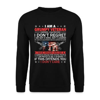 Soldat Bundeswehr Armee Veteran Berufssoldat - Unisex Pullover - Schwarz - Vorne - Alina (178cm) & Michal (187cm)