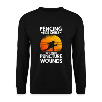 Fencing Like Chess But With Wounds - Unisex Sweatshirt - black - Front - Alina (178cm) & Michal (187cm)