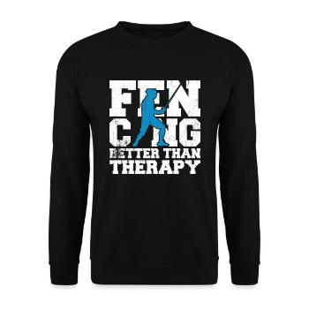 Fencing Better Than Therapy - Unisex Sweatshirt - black - Front - Alina (178cm) & Michal (187cm)