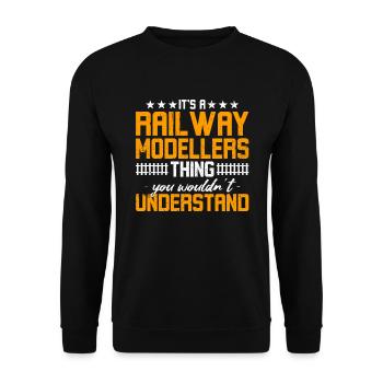 It's A Railway Modellers - Unisex Sweatshirt - black - Front - Alina (178cm) & Michal (187cm)