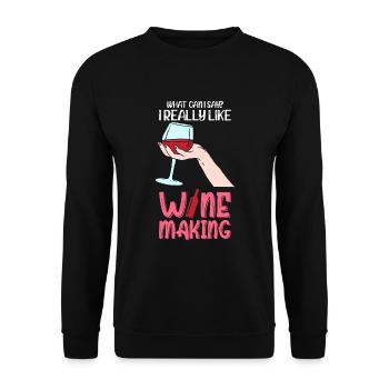 What Can I Say I Really Like Wine Making - Unisex Sweatshirt - black - Front - Alina (178cm) & Michal (187cm)