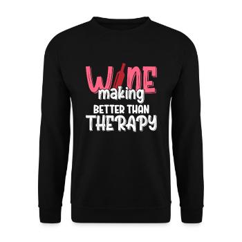 La vinification est meilleure que la thérapie - Sweat-shirt Unisexe - noir - Devant - Alina (178cm) & Michal (187cm)