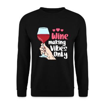 Ambiances de vinification uniquement - Sweat-shirt Unisexe - noir - Devant - Alina (178cm) & Michal (187cm)