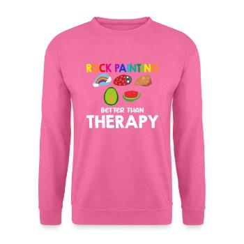 Rock Painting Better Than Therapy - Unisex Sweatshirt - pink - Front