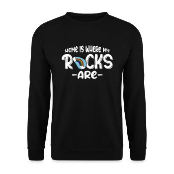 La maison est là où sont mes roches - Sweat-shirt Unisexe - noir - Devant - Alina (178cm) & Michal (187cm)