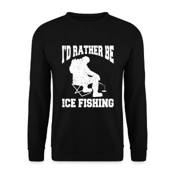 Je préfère être drôle à la pêche sur glace - Sweat-shirt Unisexe - noir - Devant - Alina (178cm) & Michal (187cm)