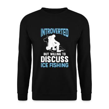 Introverti Discuter de la pêche sur glace - Sweat-shirt Unisexe - noir - Devant - Alina (178cm) & Michal (187cm)