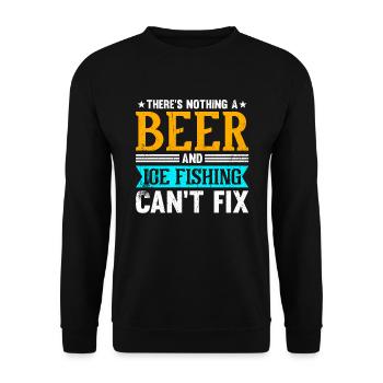Rien qu’une bière et la pêche sur glace ne peuvent pas réparer - Sweat-shirt Unisexe - noir - Devant - Alina (178cm) & Michal (187cm)