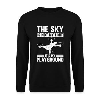 Drones The Sky Is Not My Limit - Unisex Sweatshirt - black - Front - Alina (178cm) & Michal (187cm)