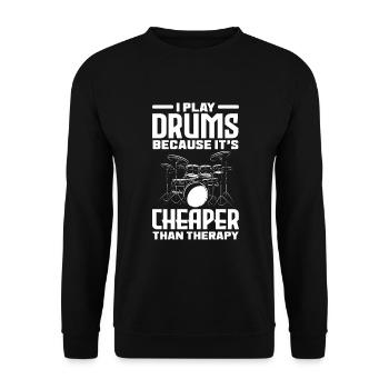 Cadeau de batteur de batterie - Sweat-shirt Unisexe - noir - Devant - Alina (178cm) & Michal (187cm)
