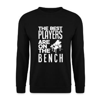 Lustiges Klavierspieler Klavier Piano Pianist - Unisex Pullover - Schwarz - Vorne - Alina (178cm) & Michal (187cm)