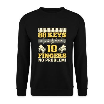 Lustiges Klavierspieler Klavier Piano Pianist - Unisex Pullover - Schwarz - Vorne - Alina (178cm) & Michal (187cm)