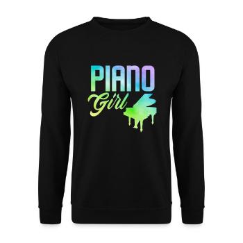 Lustiges Klavierspieler Klavier Piano Pianist - Unisex Pullover - Schwarz - Vorne - Alina (178cm) & Michal (187cm)