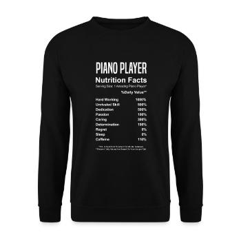Funny Piano Player Piano Piano Pianist - Unisex Sweatshirt - black - Front - Alina (178cm) & Michal (187cm)
