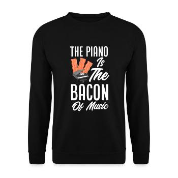 Lustiges Klavierspieler Klavier Piano Pianist - Unisex Pullover - Schwarz - Vorne - Alina (178cm) & Michal (187cm)
